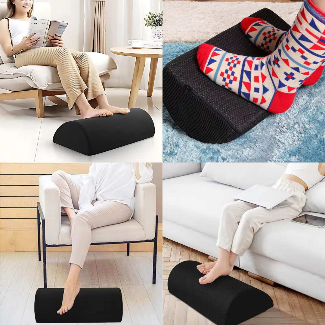 Descanso ergonômico Paceon ComfortBase em espuma de alta densidade com base antiderrapante para conforto e estabilidade.
