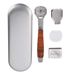 Kit Raspador Premium Paceon em aço inox com cabo ergonômico e lâminas refil para cuidados com pés e mãos.