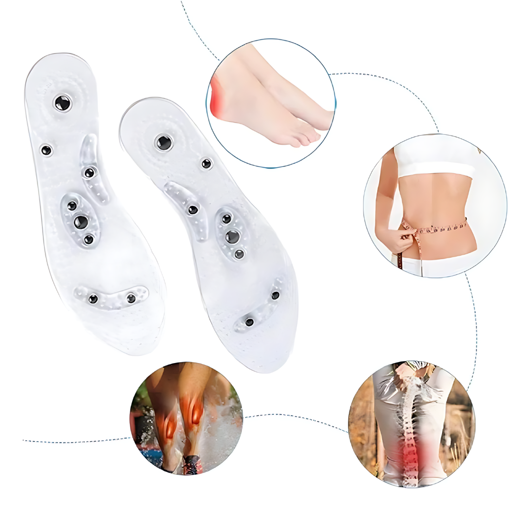 Palmilha MagnetoStep Paceon com tecnologia magnética e design flexível para conforto e bem-estar ao caminhar.