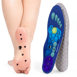 Palmilha com pontos relax para conforto ao caminhar e ajuste recortável