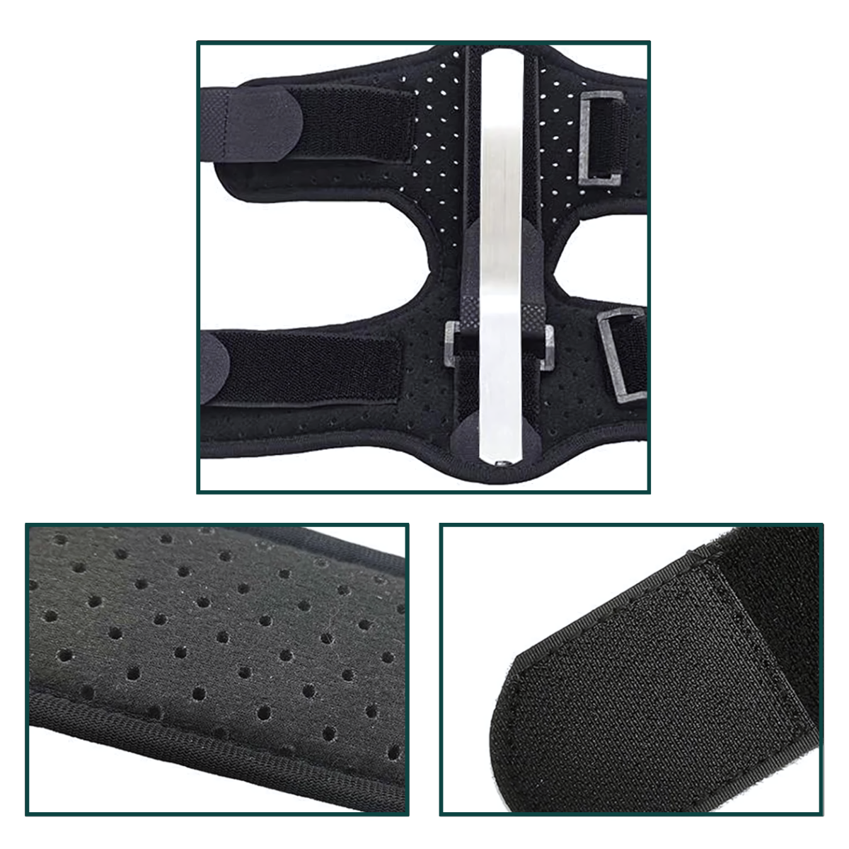 Suporte noturno ajustável Paceon com fecho em velcro, oferece estabilidade e conforto durante o descanso.