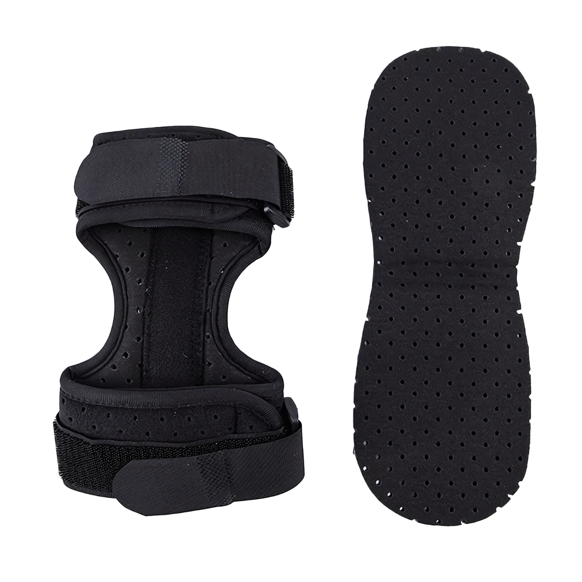 Suporte noturno ajustável Paceon com fecho em velcro, oferece estabilidade e conforto durante o descanso.