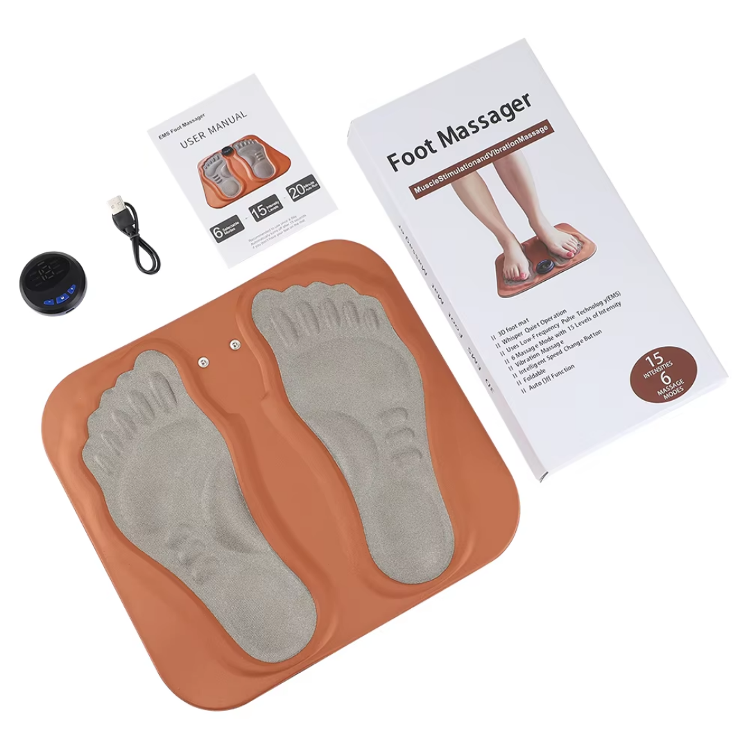 Base massageadora Paceon Relax 3D portátil e dobrável com modos ajustáveis para conforto e bem-estar dos pés.