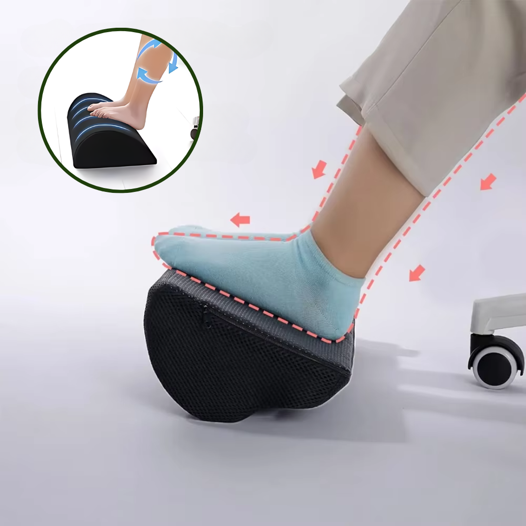 Descanso ergonômico Paceon ComfortBase em espuma de alta densidade com base antiderrapante para conforto e estabilidade.