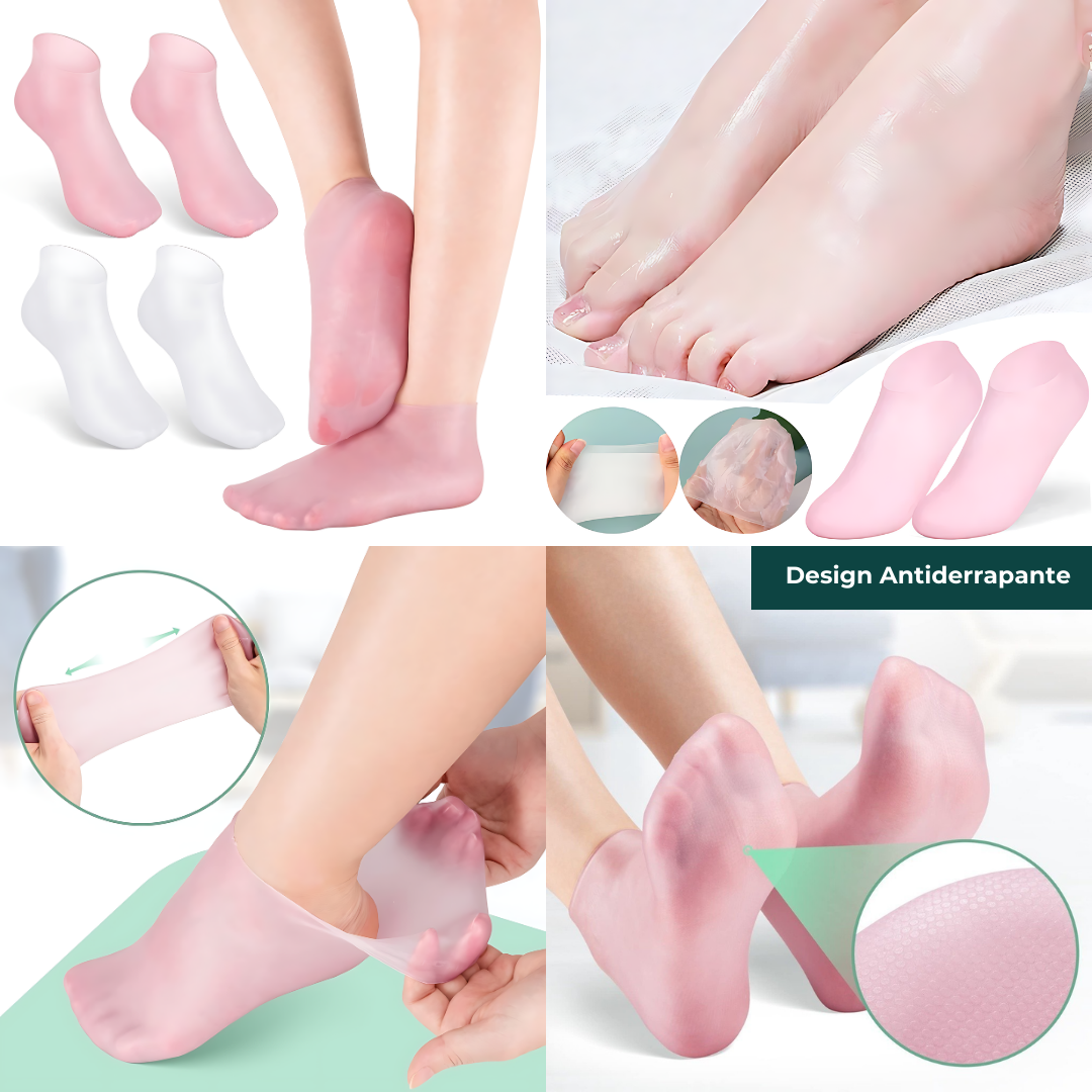 Kit Paceon de cuidados e hidratação intensiva com creme, raspador premium e meias de silicone