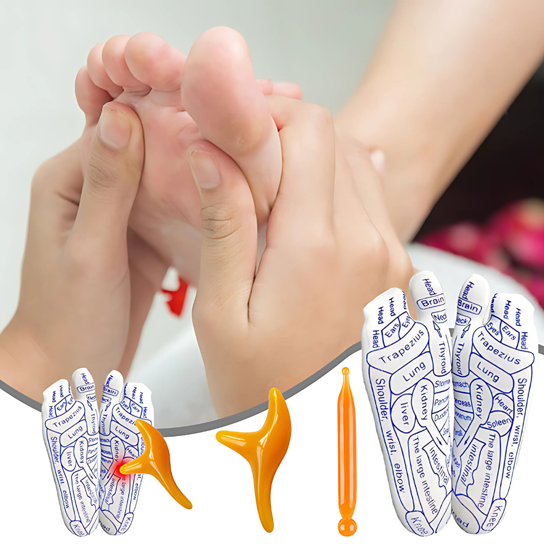 Kit Reflexologia Podal - Meia e Massageadores de Acumpressão
