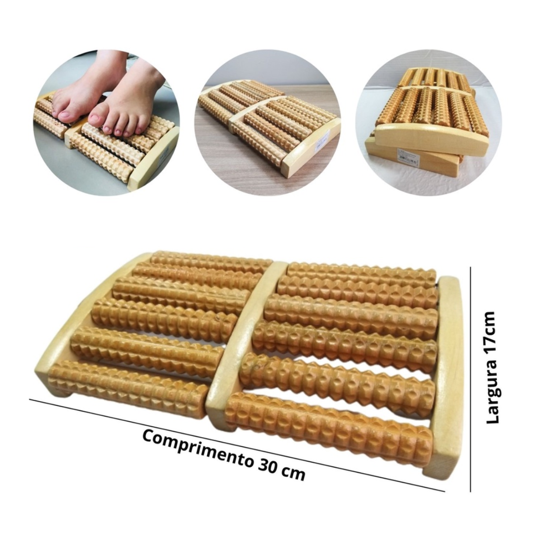 Massageador de Pés em Madeira -Relaxamento no dia a dia.
