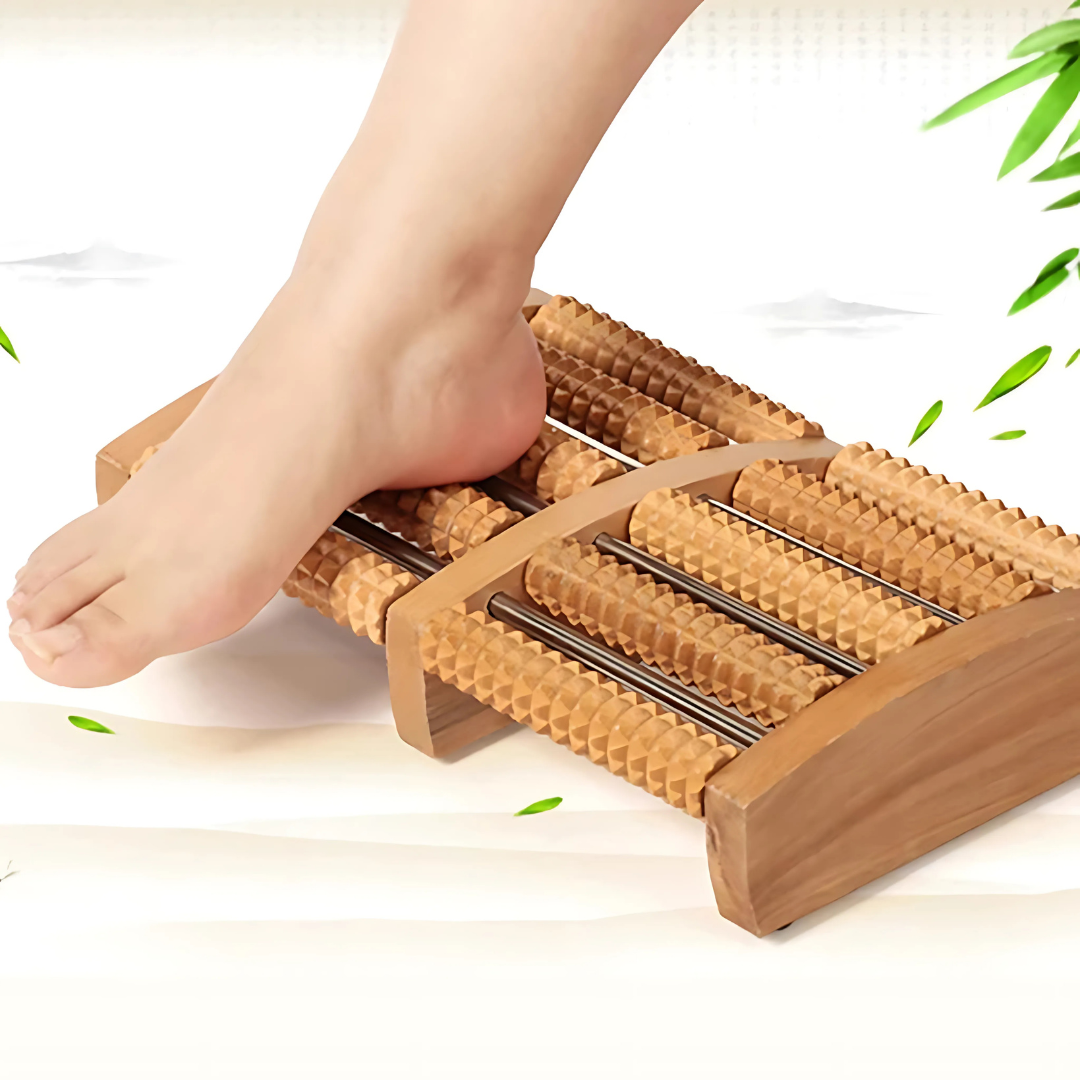 Massageador de Pés em Madeira -Relaxamento no dia a dia.