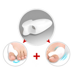 Protetor DuoFlex em silicone para conforto e alinhamento dos dedos dos pés