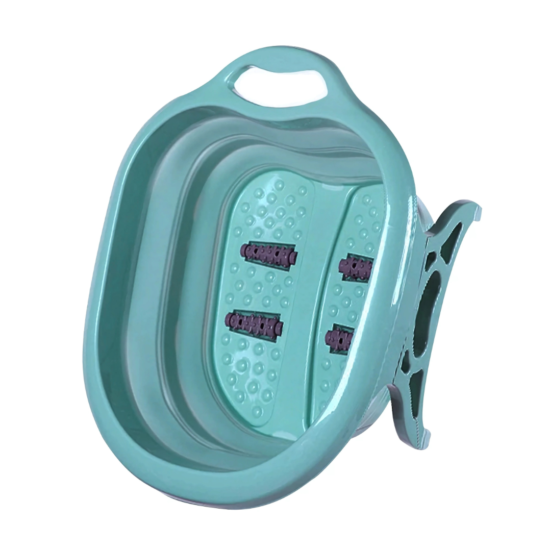 Bacia dobrável SpaFeet Paceon com rolos massageadores para conforto e cuidado dos pés em casa.